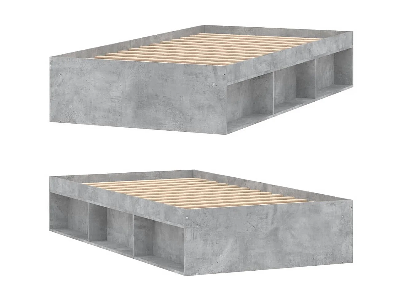 Cama 90x190 cm gris hormigón ES13966