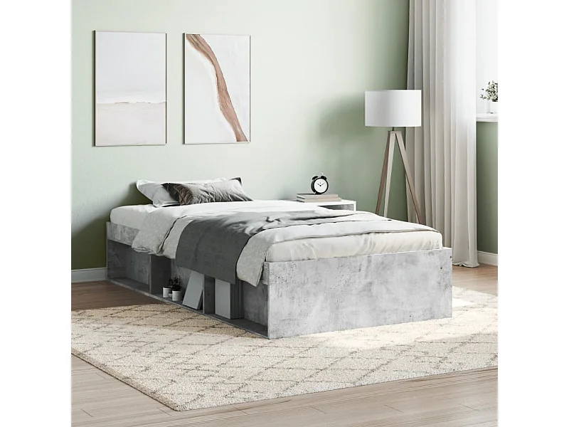Cama 90x190 cm gris hormigón ES13966