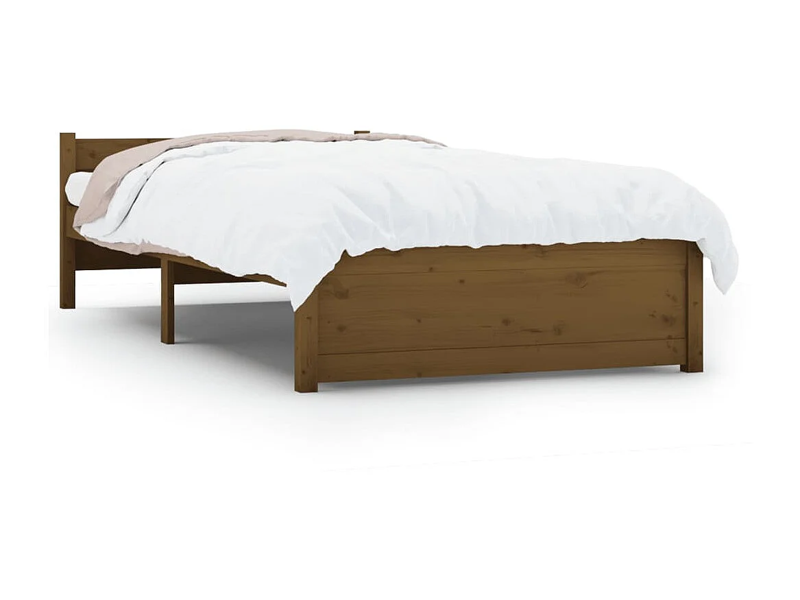 Lit-75x190 cm Marron miel Bois massif Petit simple EGGB27279