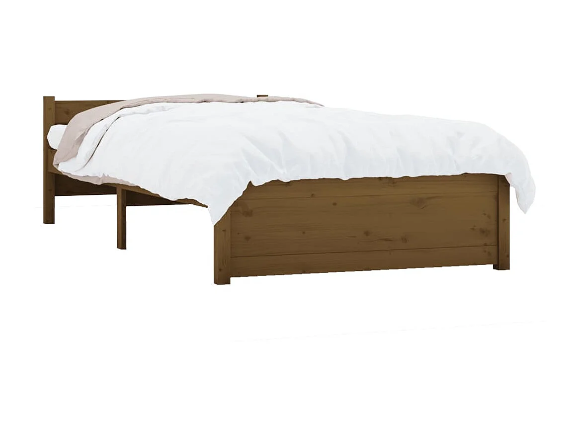 Lit-75x190 cm Marron miel Bois massif Petit simple EGGB27279