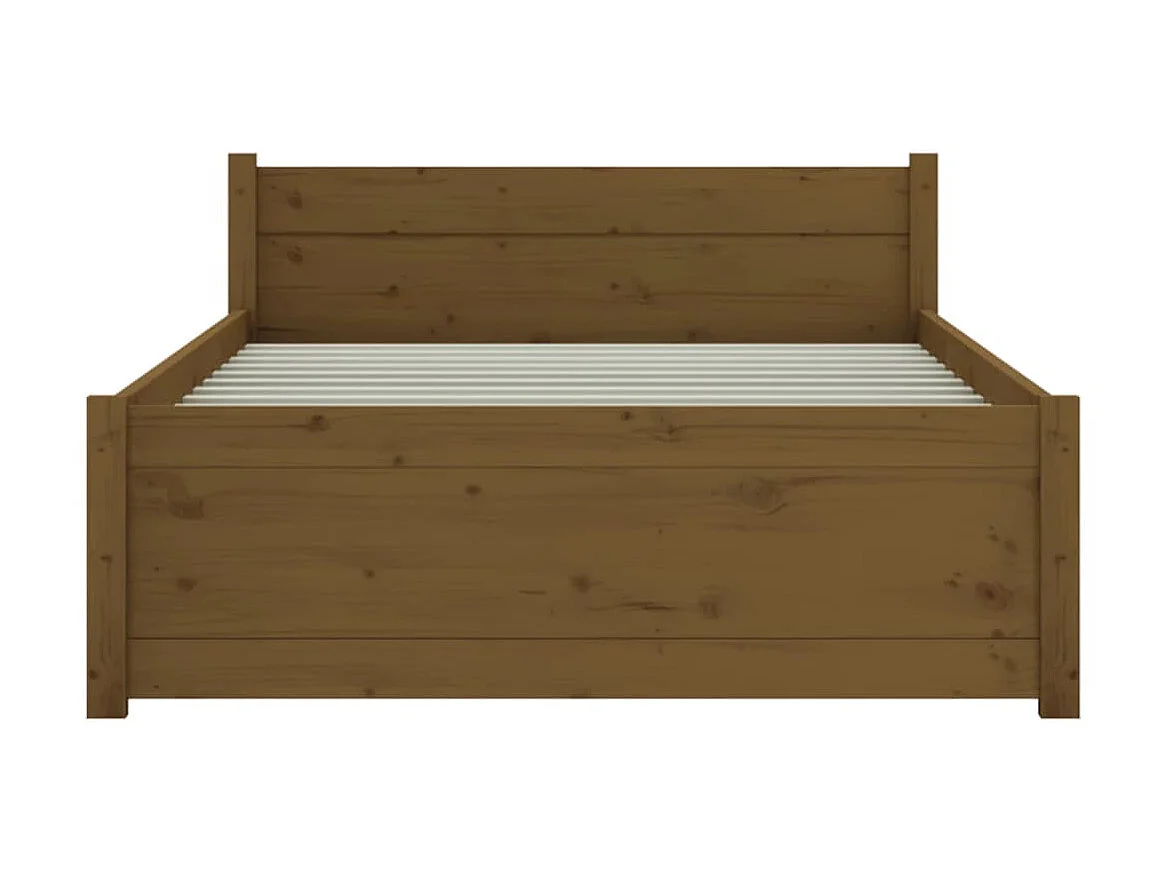 Lit-75x190 cm Marron miel Bois massif Petit simple EGGB27279