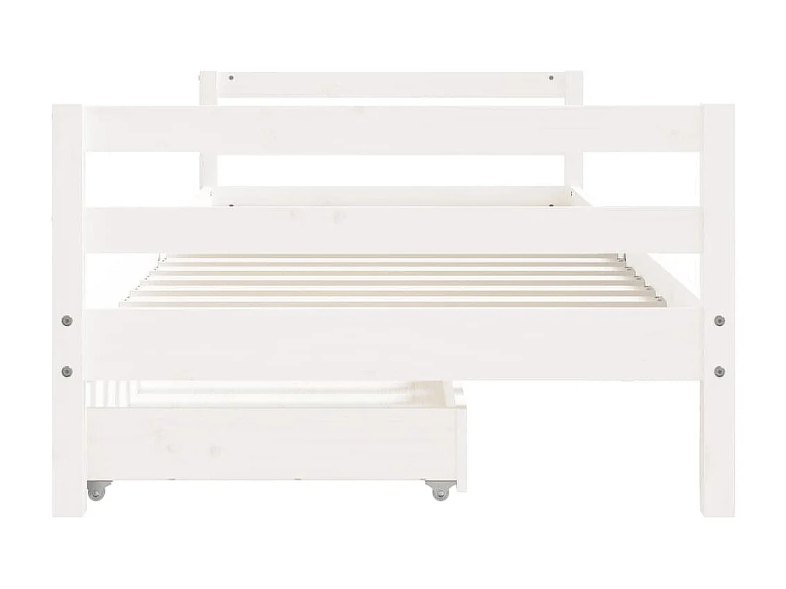 Lit-90x200 cm enfant tiroirs blanc bois de pin massif EGGB46727