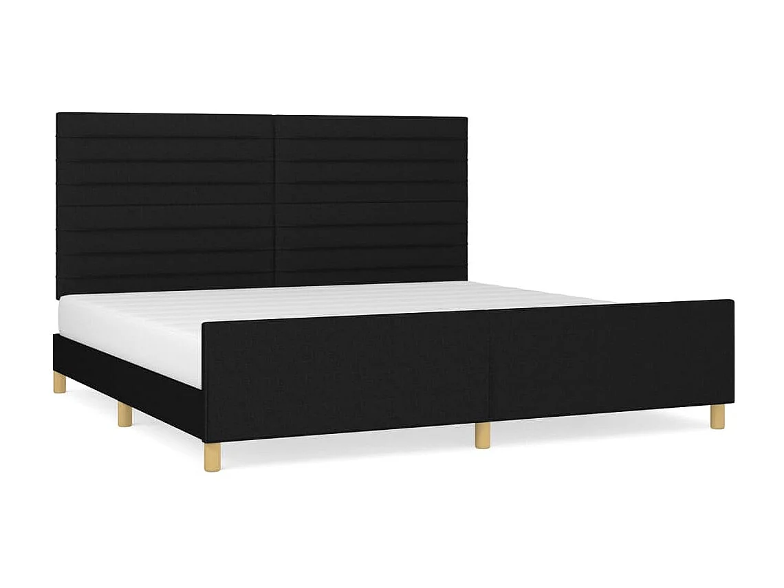 Cama com cabeceira 200x200 cm tecido preto PT495052