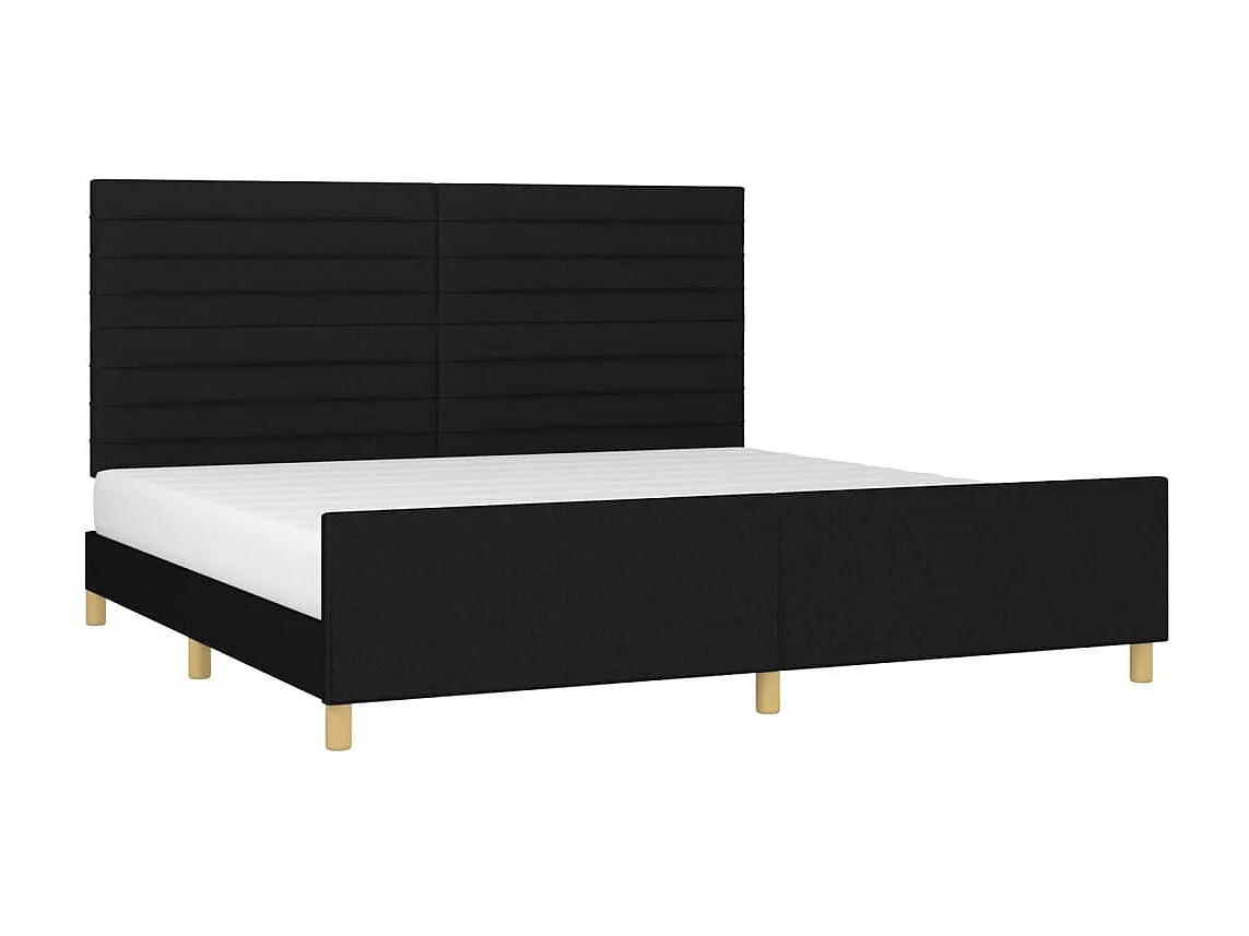 Bedframe met hoofdeinde stof zwart 200x200 cm NL53553