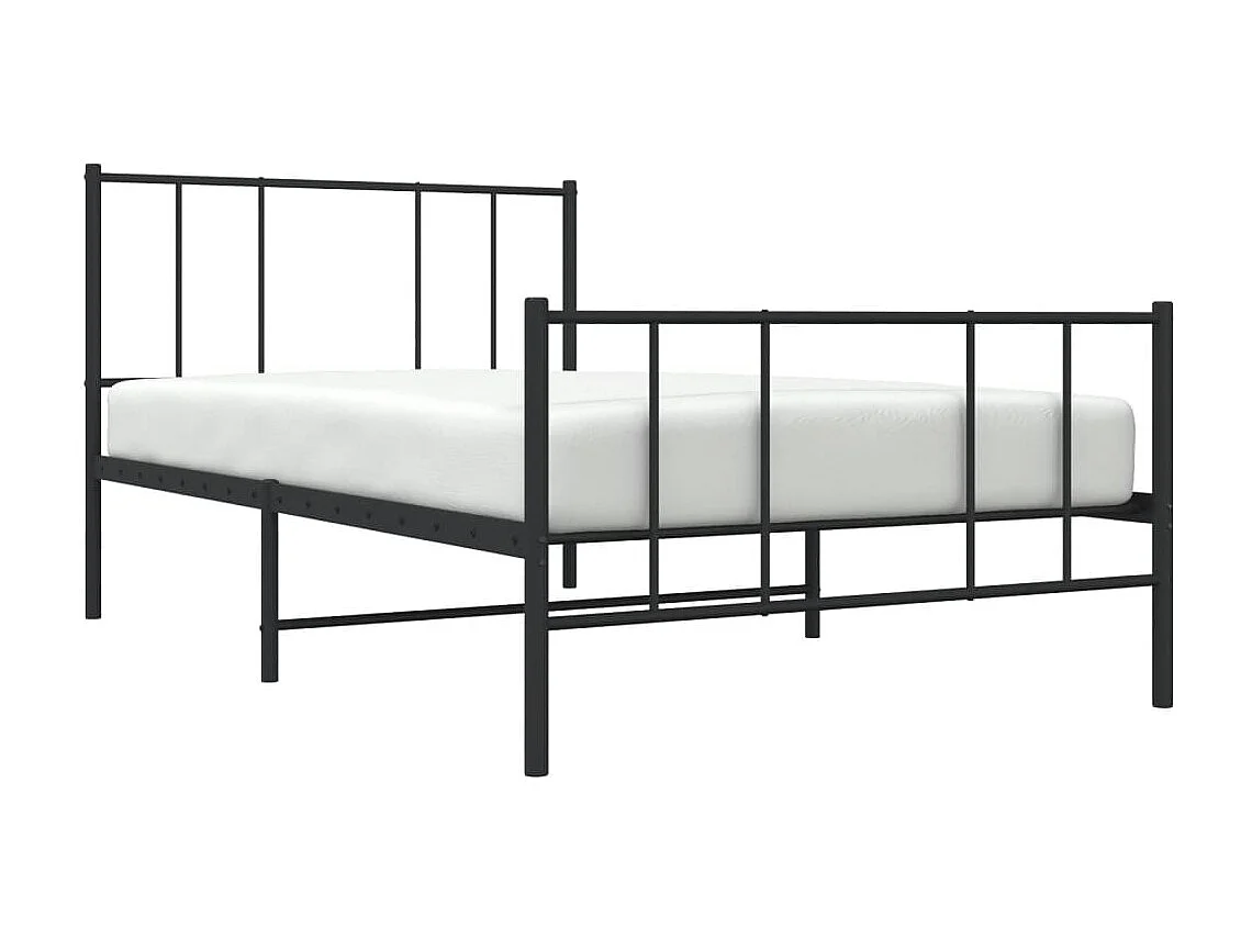 Cama com cabeceira e pés 75x190 cm metal preto PT595204