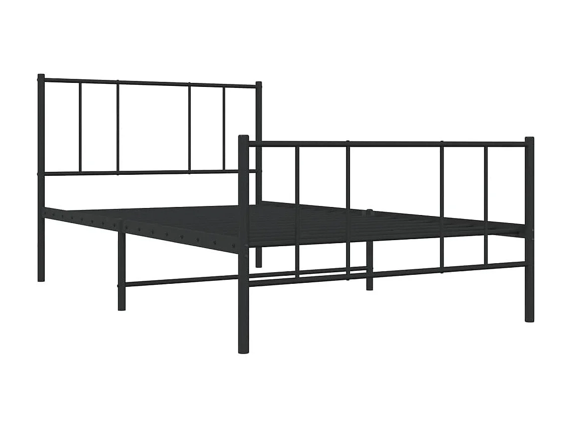 Bedframe met hoofd- en voeteneinde metaal zwart 75x190 cm NL73325