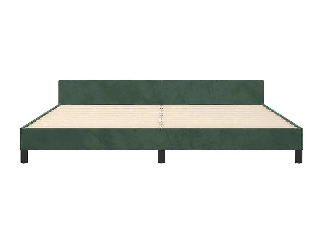 Lit-200x200 cm avec tête de lit Vert foncé Velours EGGB21392