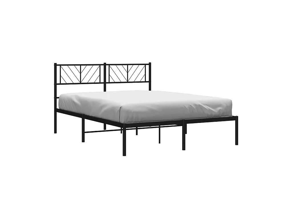 Cama com cabeceira 140x200 cm metal preto PT936274