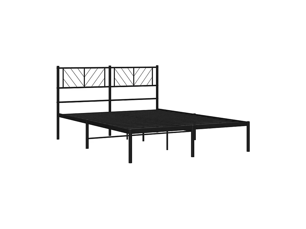 Cama com cabeceira 140x200 cm metal preto PT936274