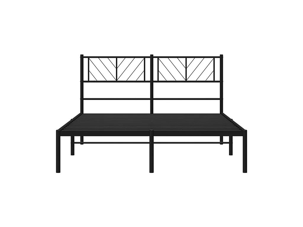 Cama com cabeceira 140x200 cm metal preto PT936274