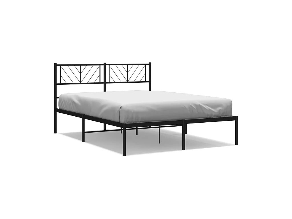 Cama 140x200 cm con cabecero metal negro ES14914
