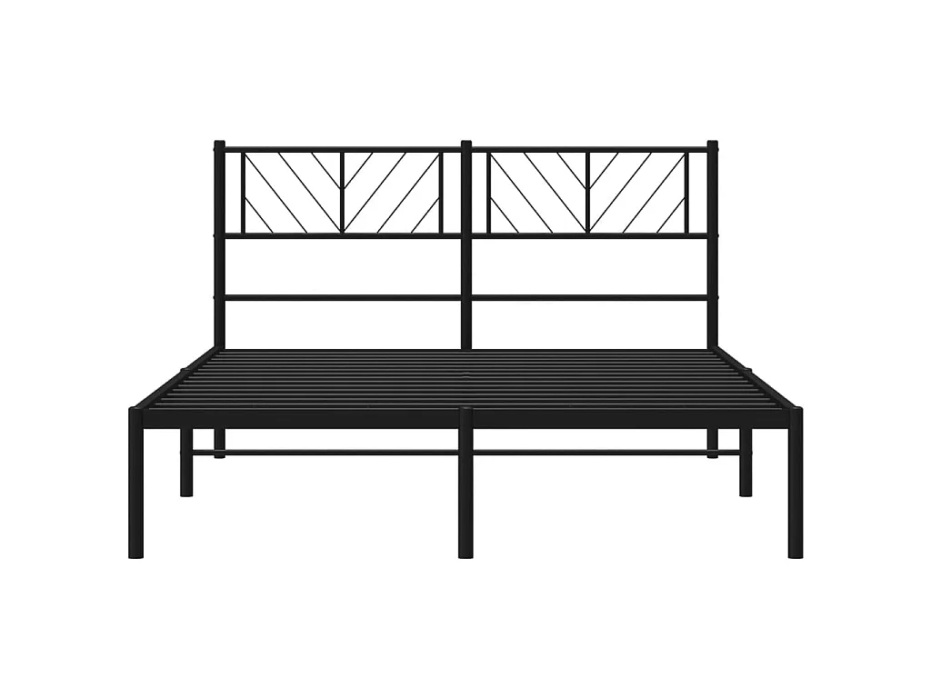 Bedframe met hoofdbord metaal zwart 140x200 cm NL44790