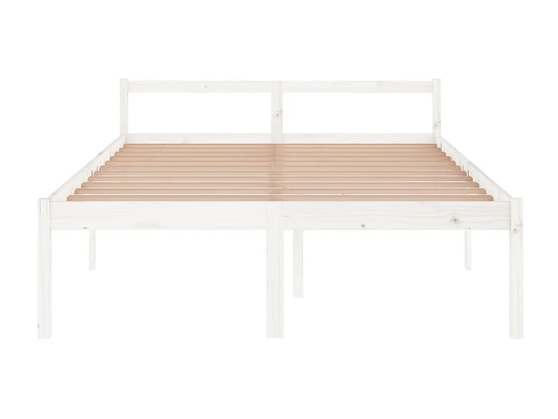 Lit-150x200 cm pour personne âgée blanc bois de pin massif EGGB21858