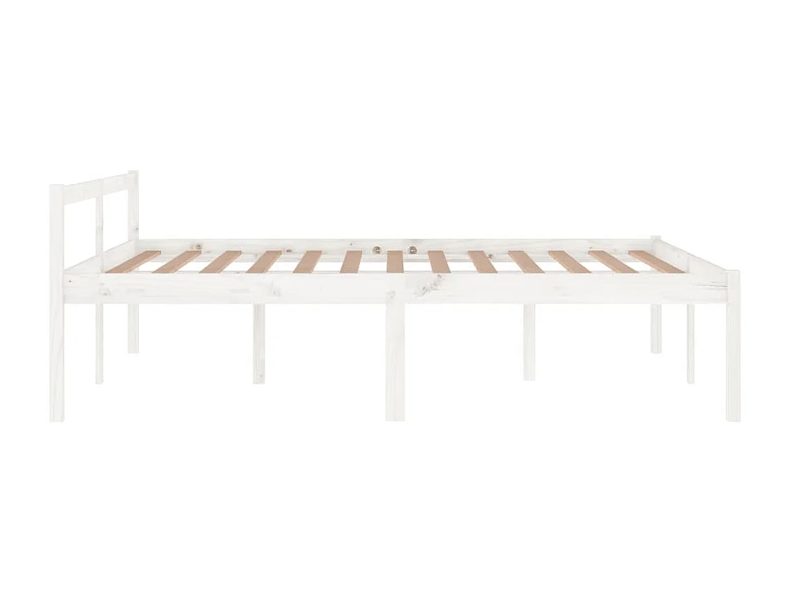 Lit-150x200 cm pour personne âgée blanc bois de pin massif EGGB21858
