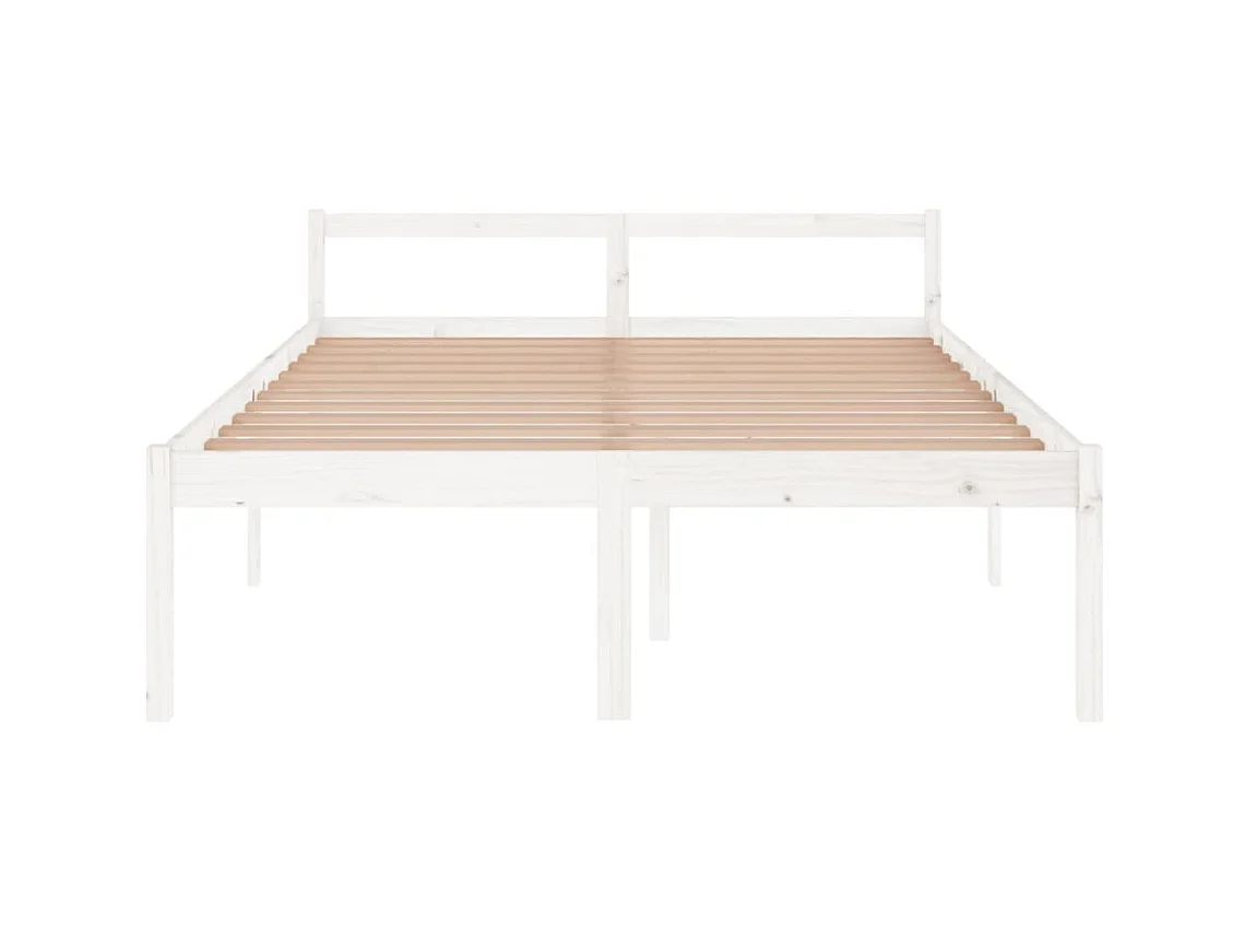 Lit-150x200 cm pour personne âgée blanc bois de pin massif EGGB21858