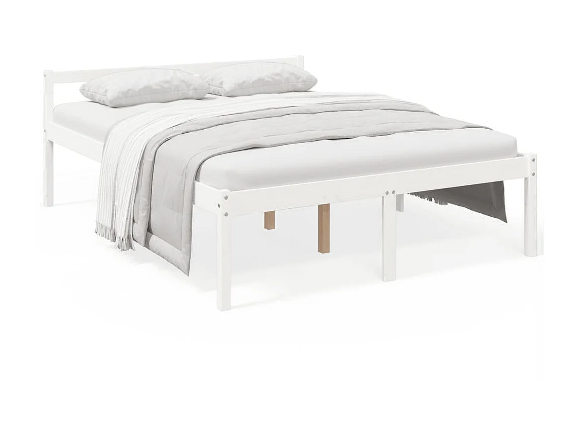 Seniorenbed massief grenenhout wit 150x200 cm NL31641