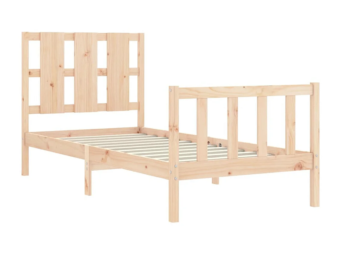 Cama 90x190 cm con cabecero madera maciza ES90690