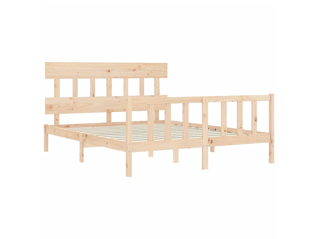 Lit-160x200 cm avec tête de lit bois massif EGGB37606