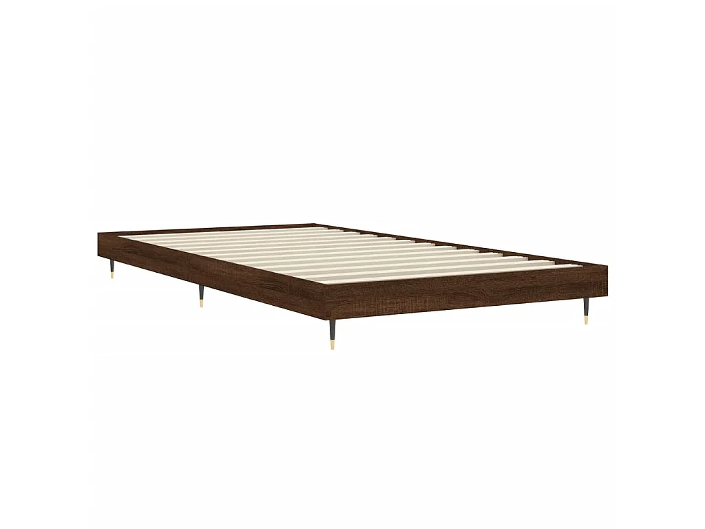 Cama 135x190 cm madera de ingeniería marrón roble ES23748