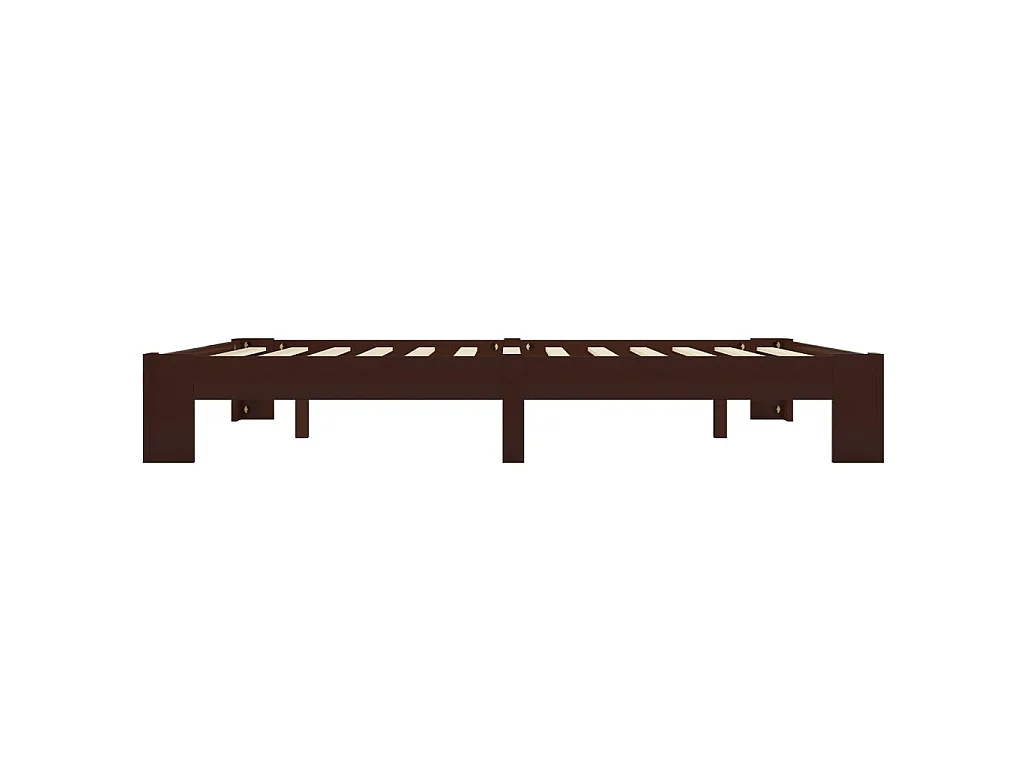 Lit-160x200 cm Marron foncéé Bois de pin massif EGGB10541