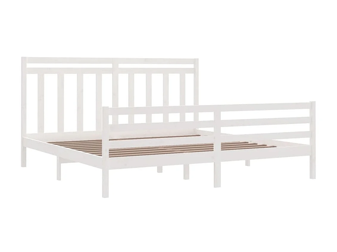 Cama 200x200 cm madeira maciça branco PT402884