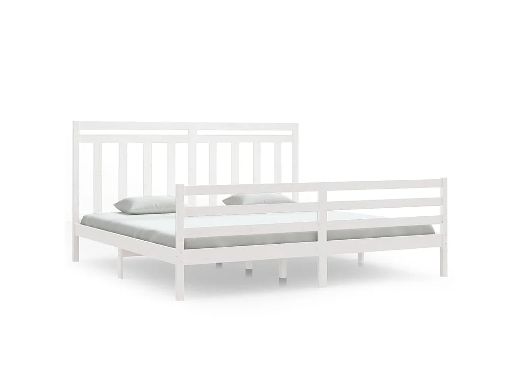 Bedframe massief hout wit 200x200 cm NL49753