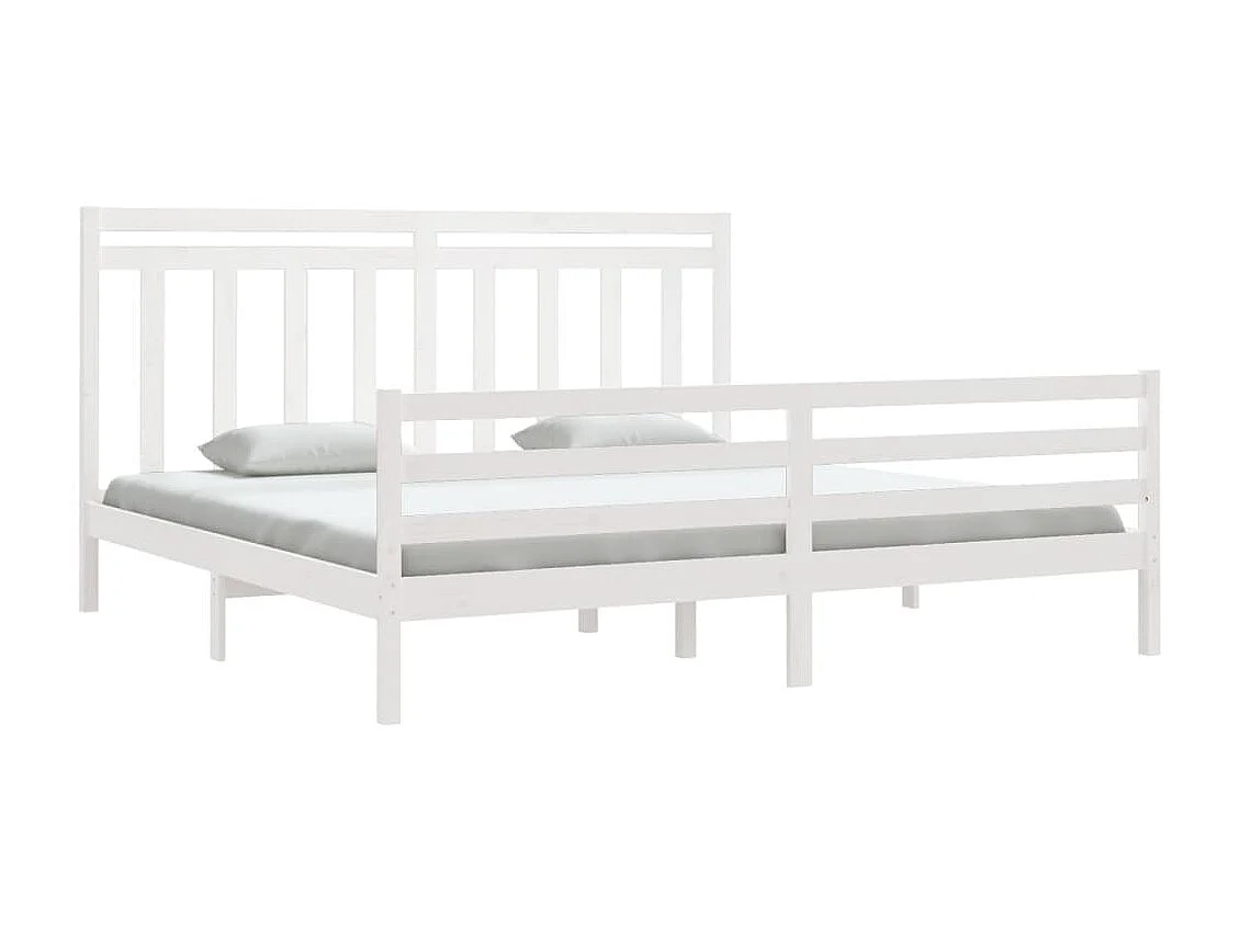 Bedframe massief hout wit 200x200 cm NL49753