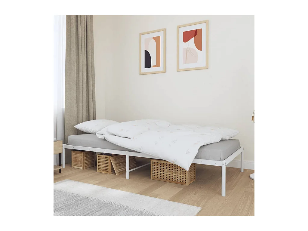 Lit-90x200 cm métal blanc EGGB65171