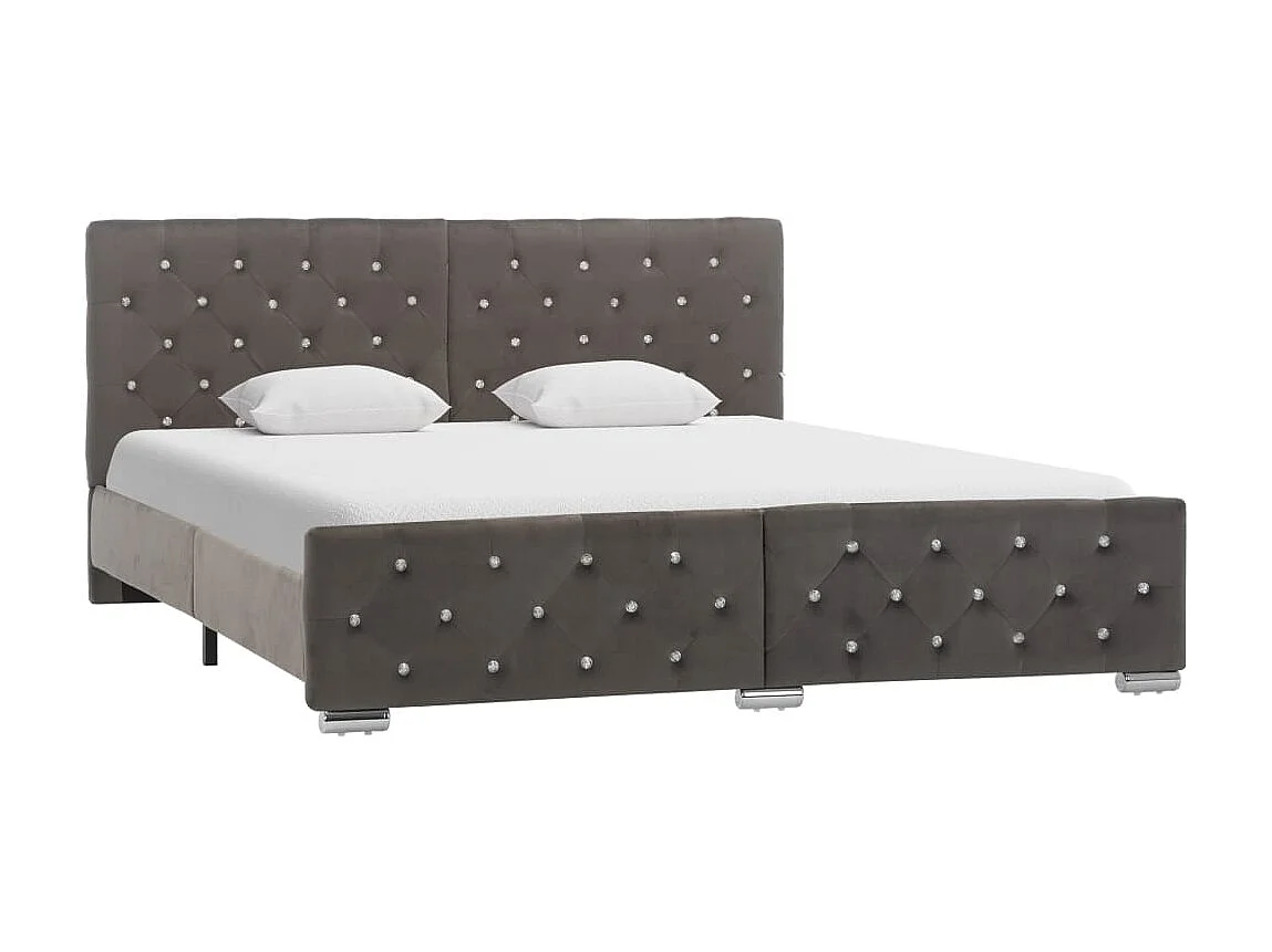 Bedframe fluweel grijs 160x200 cm NL83791
