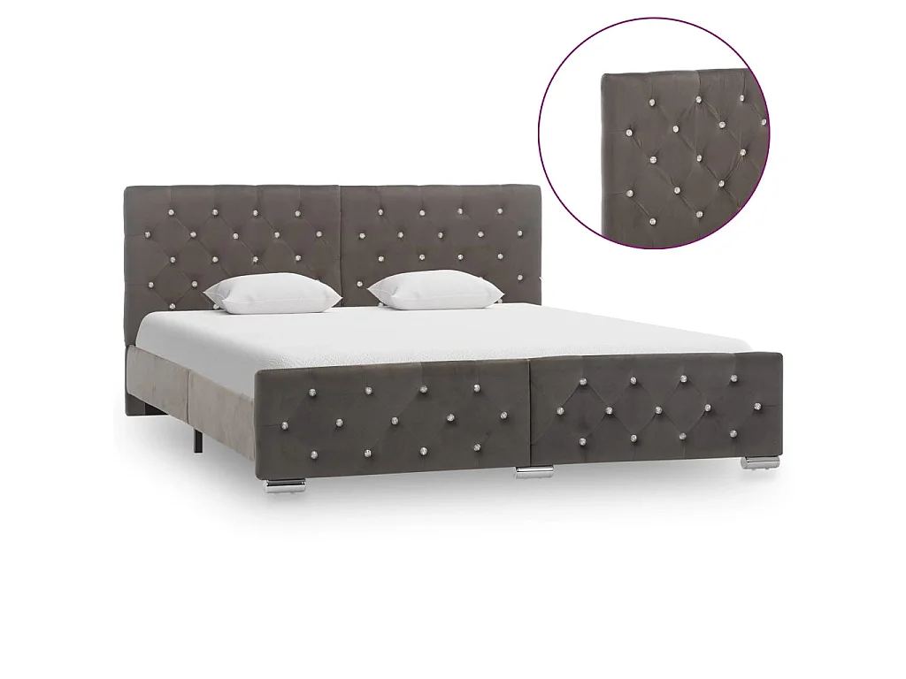 Bedframe fluweel grijs 160x200 cm NL83791