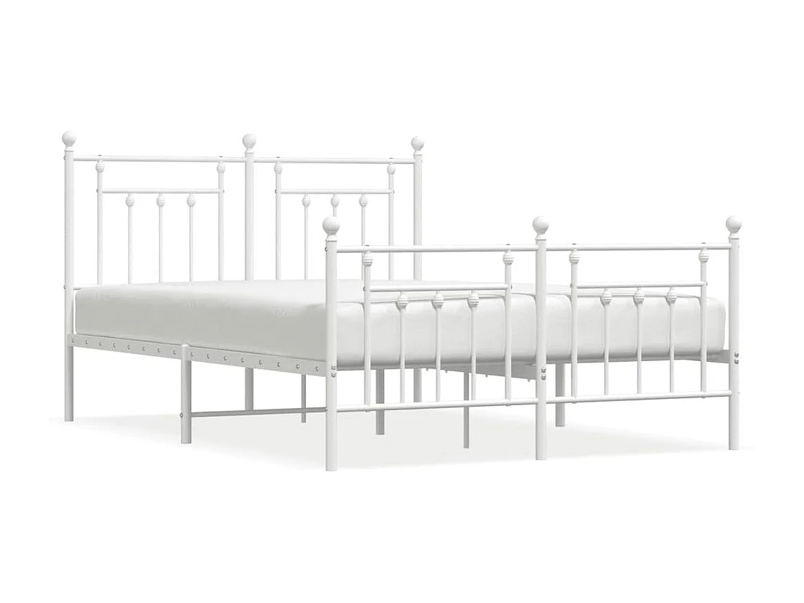 Bedframe met hoofd- en voeteneinde metaal wit 140x190 cm NL30467