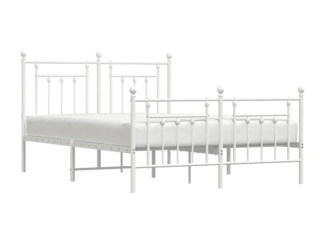 Bedframe met hoofd- en voeteneinde metaal wit 140x190 cm NL30467