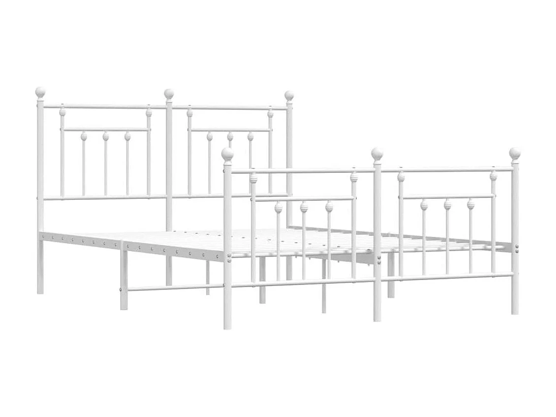 Bedframe met hoofd- en voeteneinde metaal wit 140x190 cm NL30467