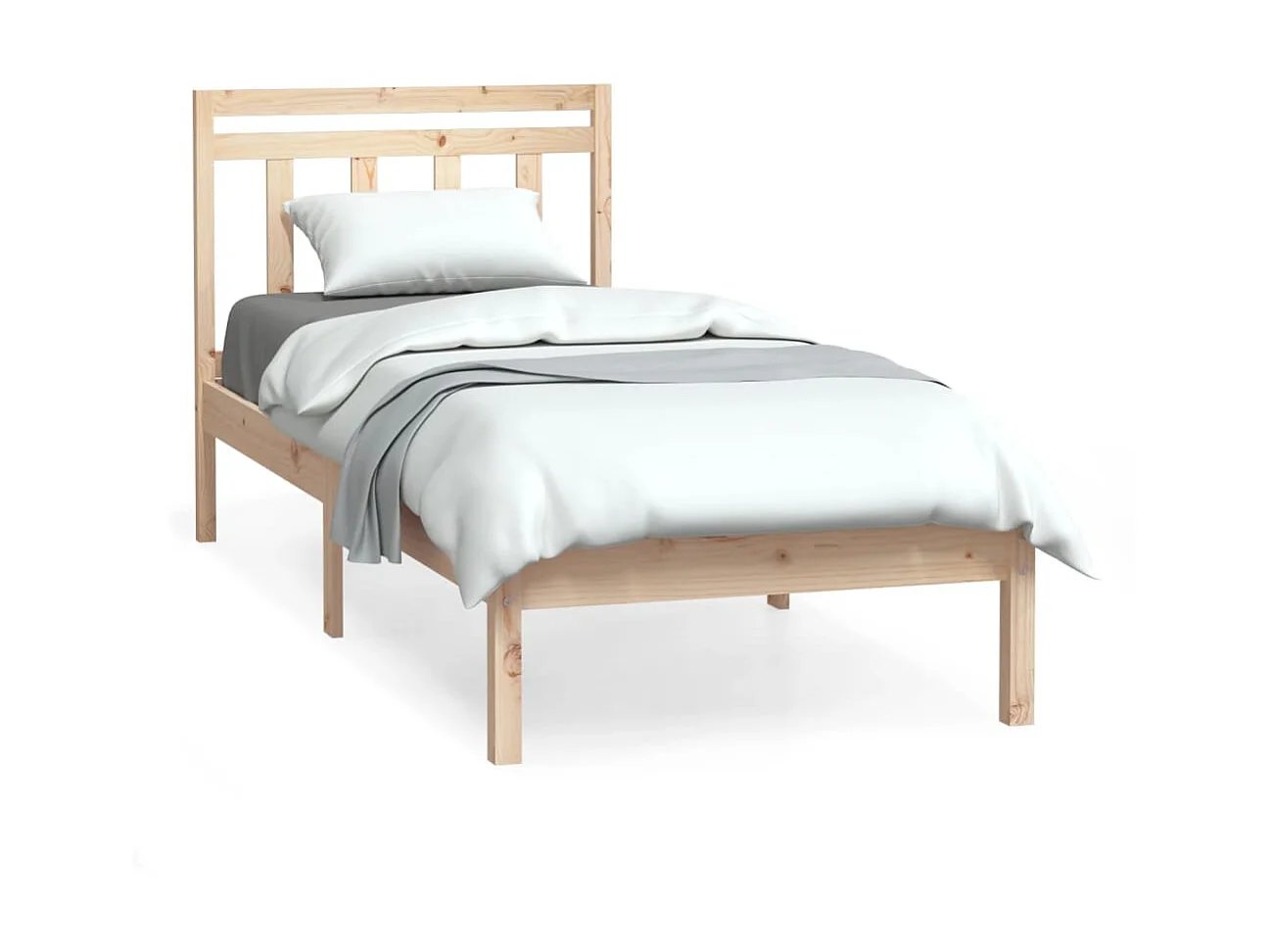 Cama 75x190 cm individual pequeña madera maciza ES56125