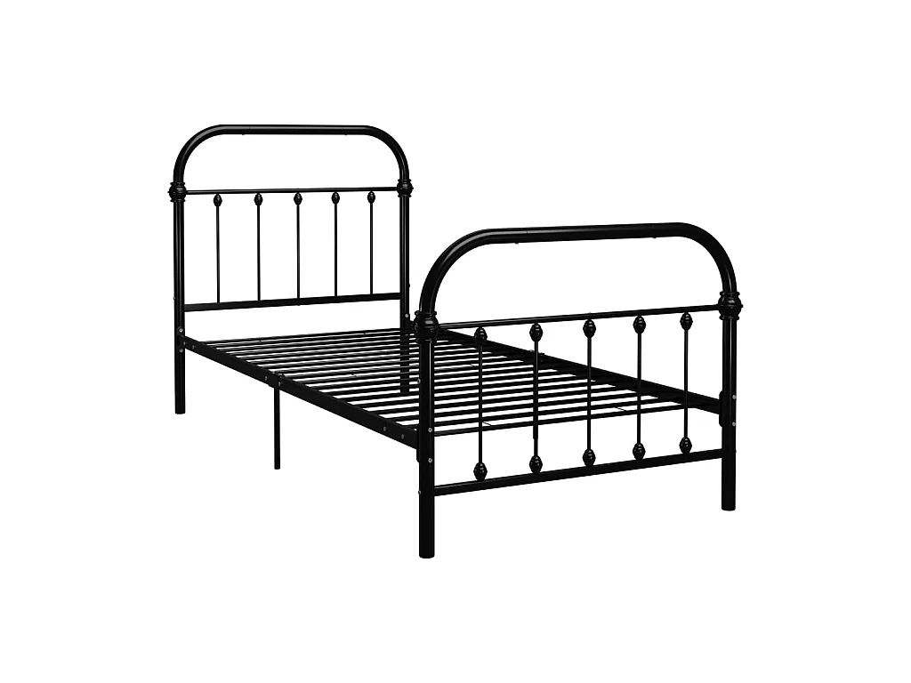 Lit-100x200 cm Noir Métal EGGB80705