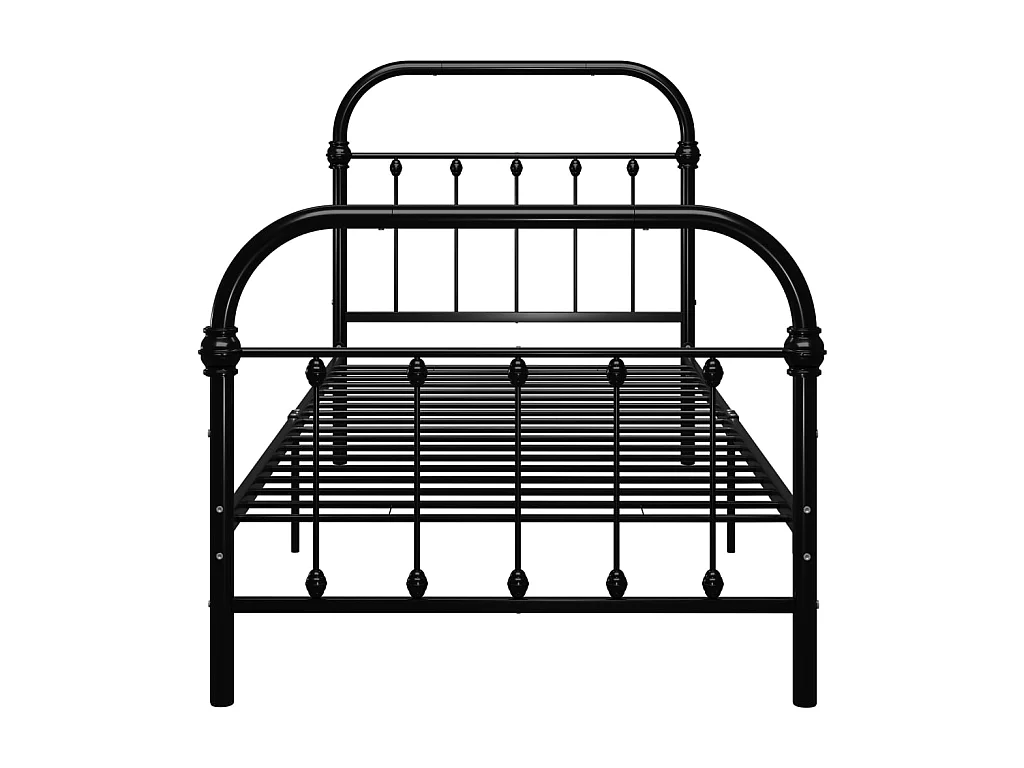 Lit-100x200 cm Noir Métal EGGB80705