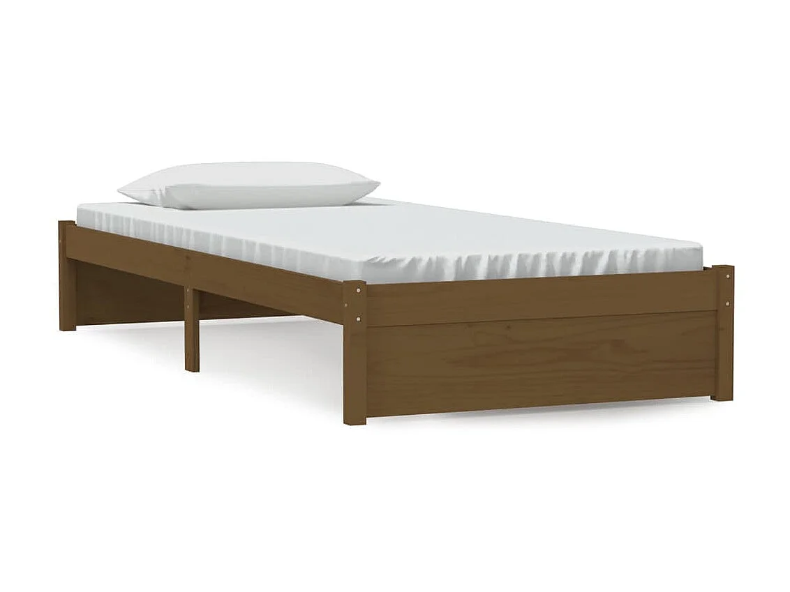 Lit-90x200 cm Marron miel Bois massif EGGB41545