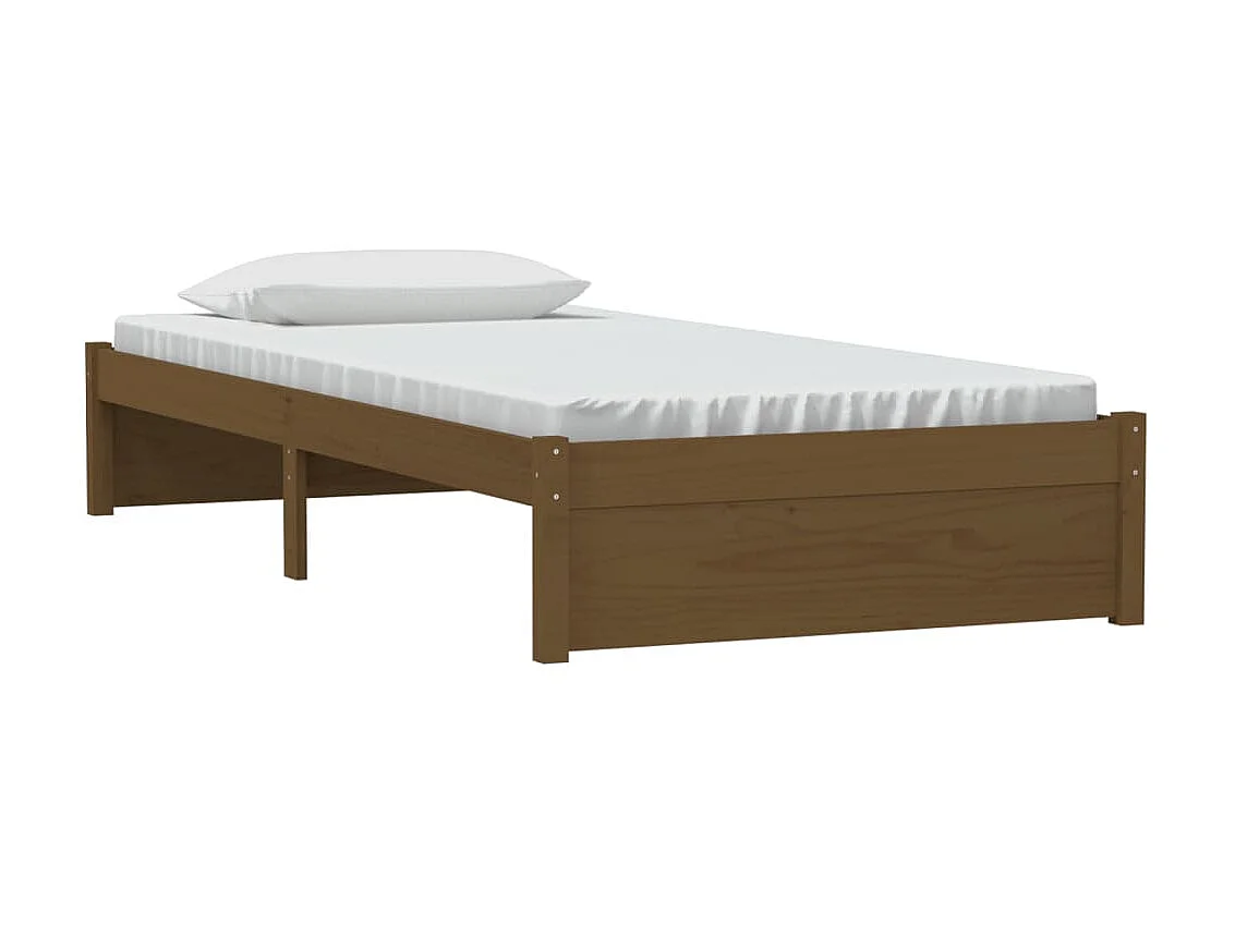 Lit-90x200 cm Marron miel Bois massif EGGB41545