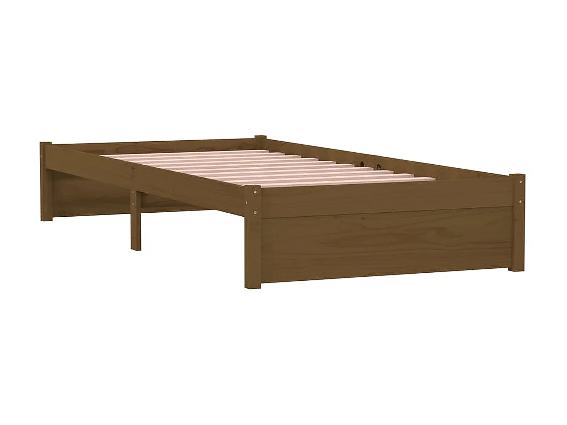 Lit-90x200 cm Marron miel Bois massif EGGB41545