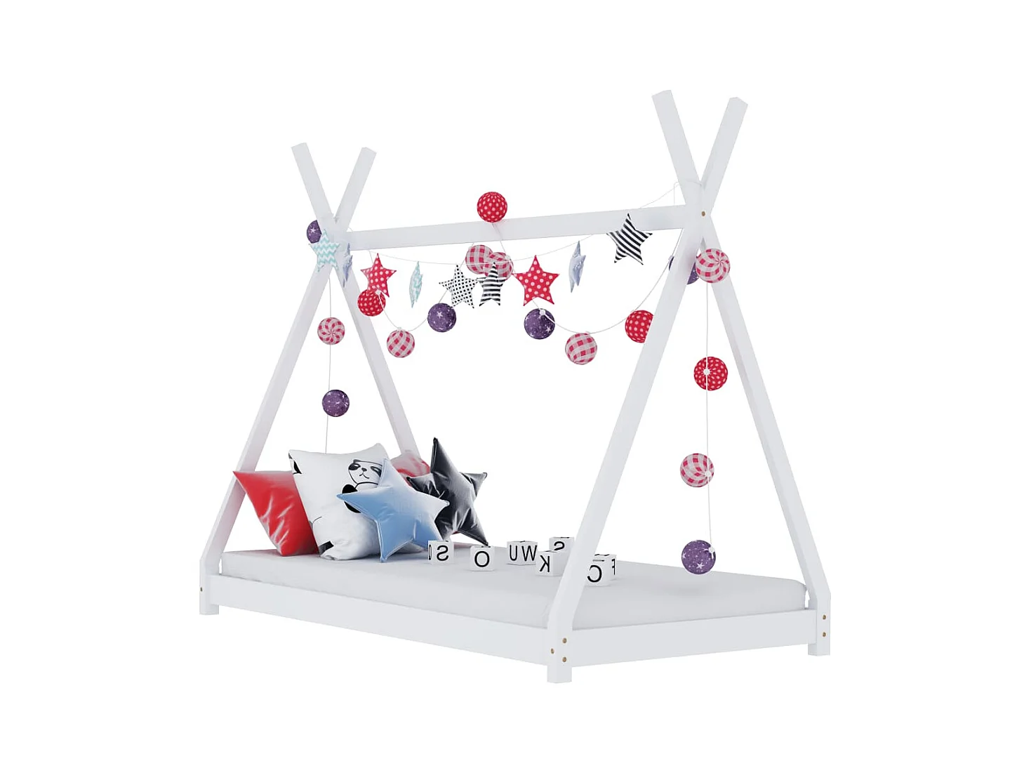 Cama para crianças 70x140 cm pinho maciço branco PT418187