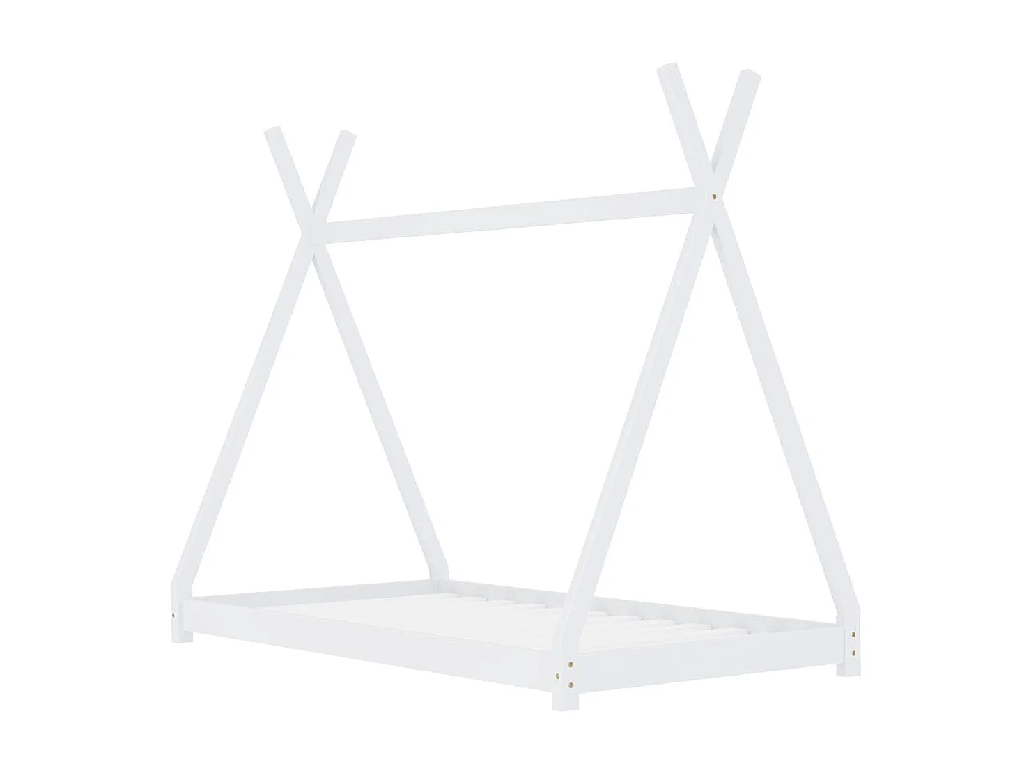 Lit-70x140 cm d'enfant Blanc Bois de pin massif EGGB42143