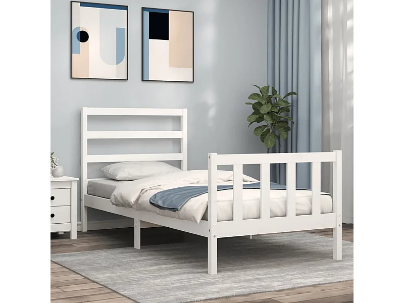 Cama com cabeceira 90x200 cm madeira maciça PT924621