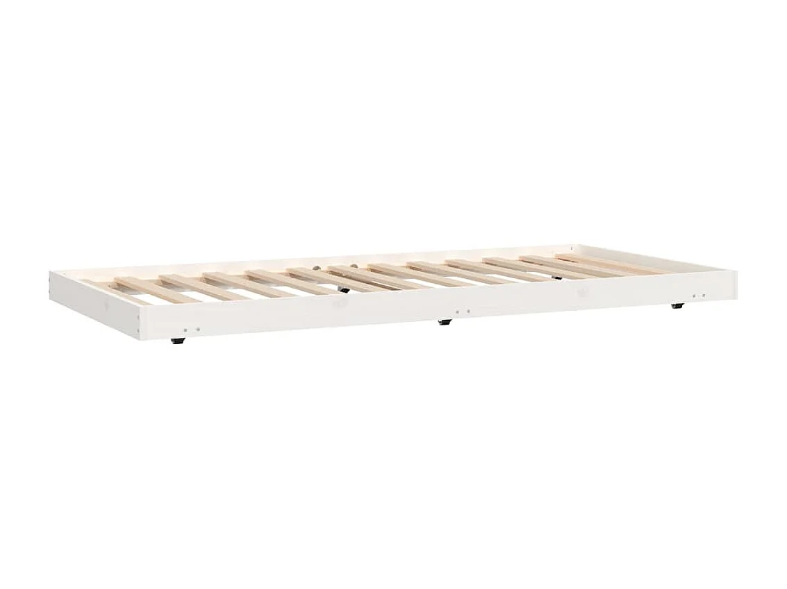 Cama 75x190 cm madeira de pinho maciça branco PT918816