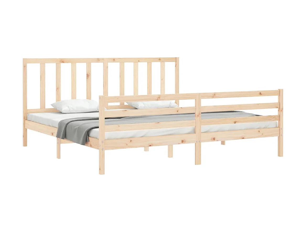 Lit-200x200 cm avec tête de lit bois massif EGGB90187