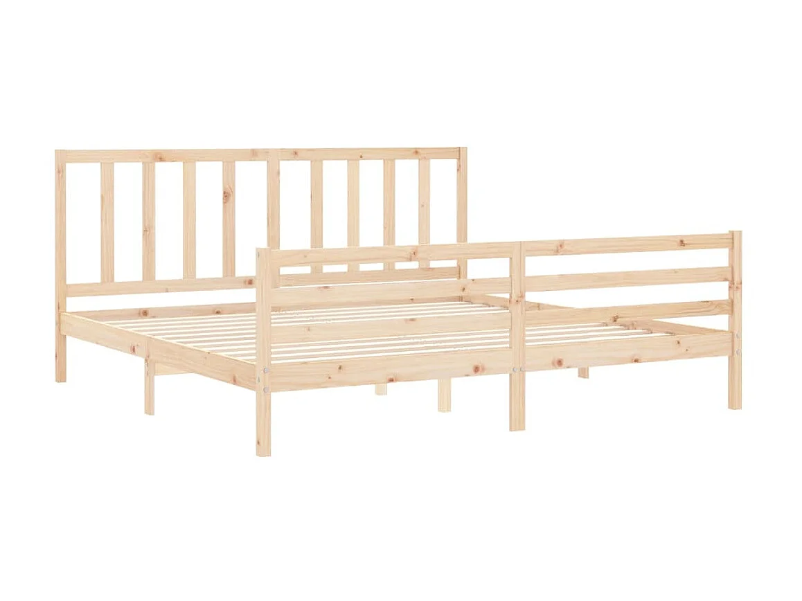 Bedframe met hoofdbord massief hout 200x200 cm NL43115
