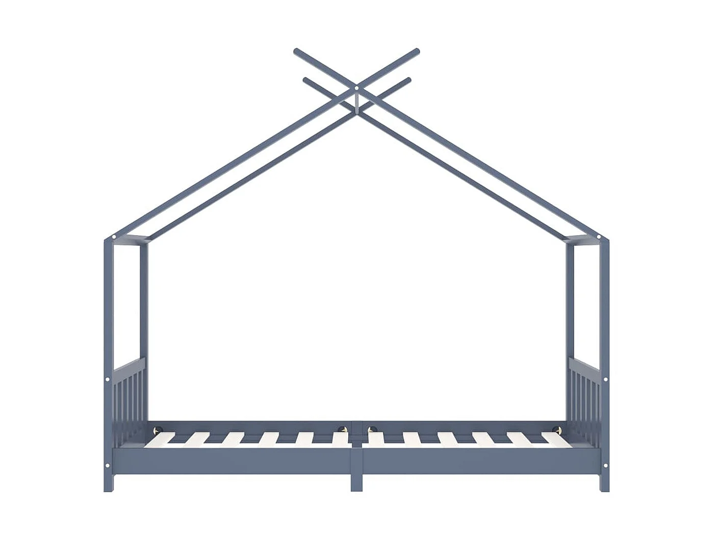 Lit-90x200 cm d'enfant Gris Bois de pin massif EGGB67884