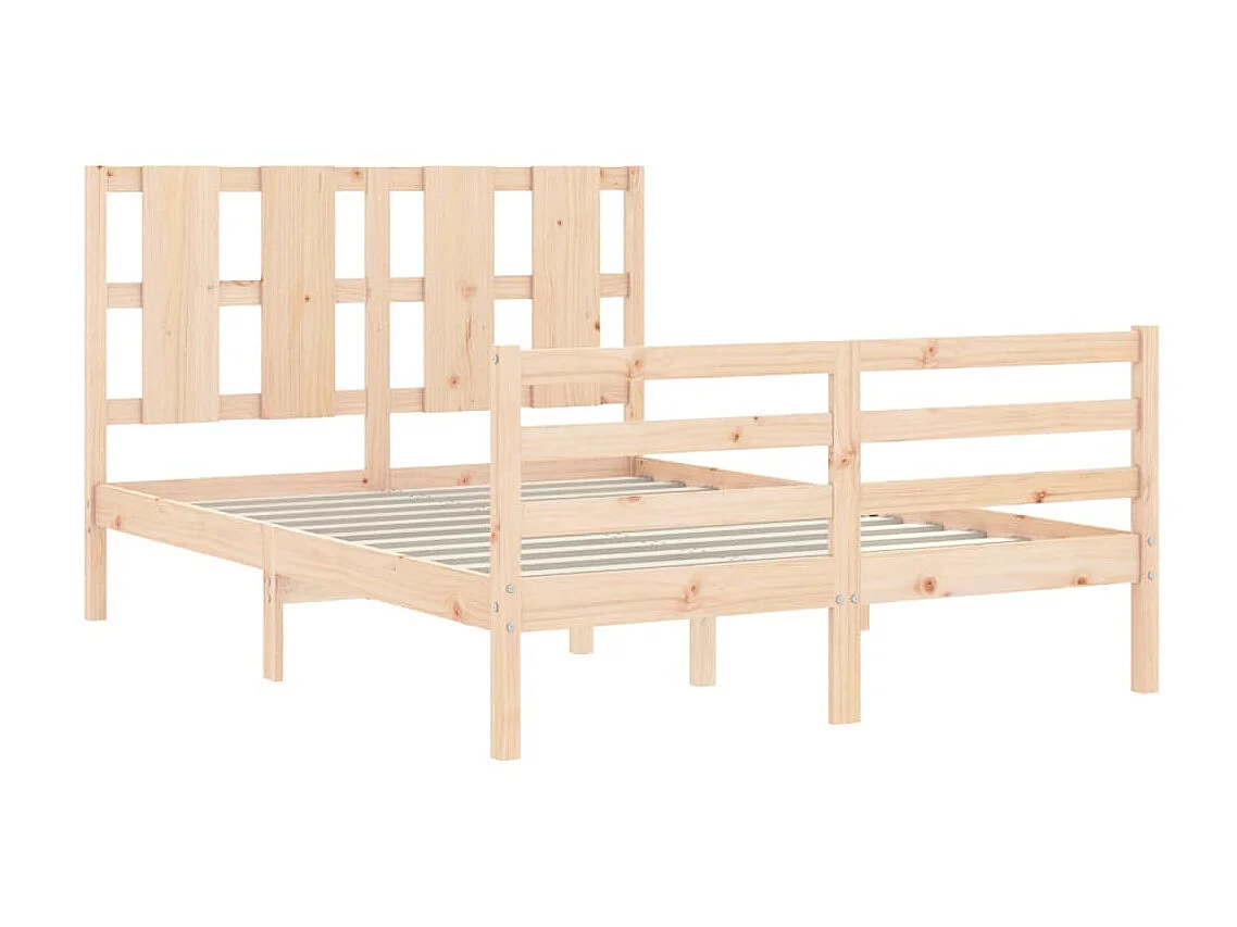 Cama com cabeceira 140x200 cm madeira maciça PT885925