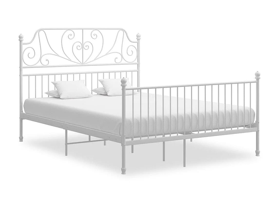 Cama metal 140x200 cm branco PT186883