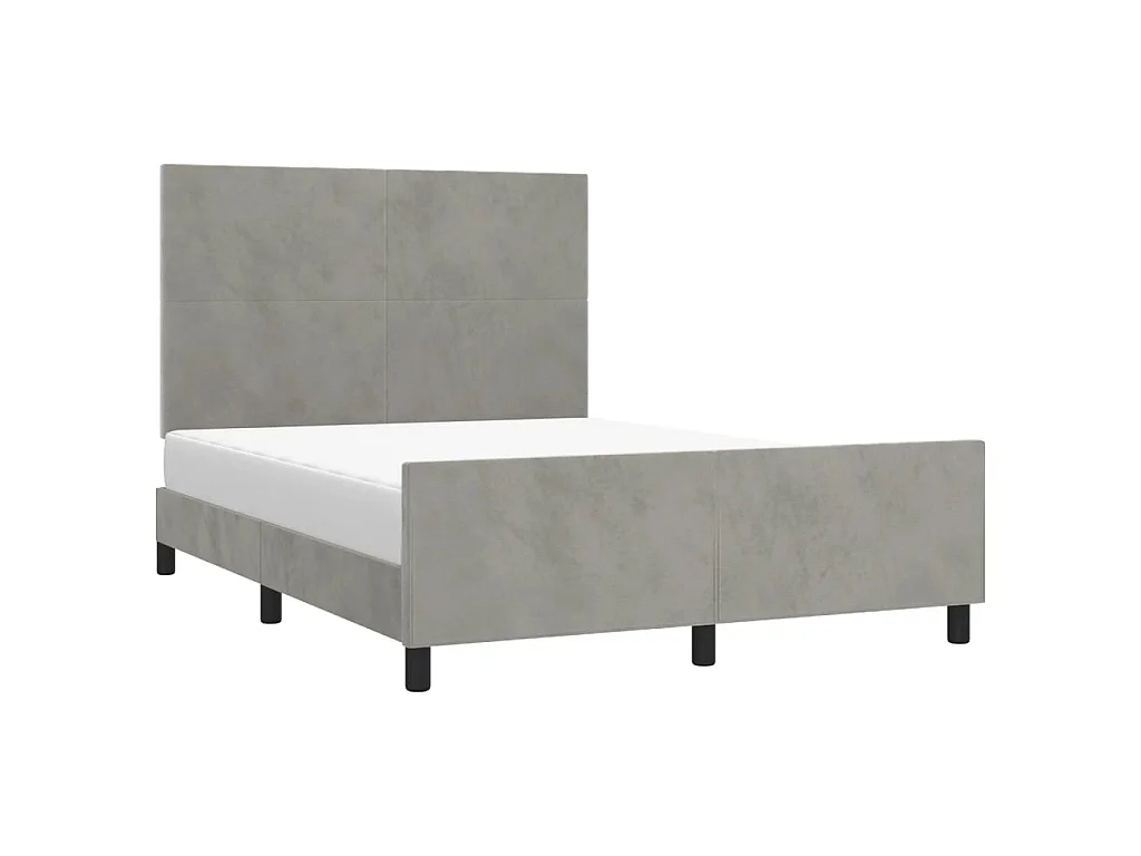 Lit-140x200 cm avec tête de lit Gris clair EGGB14996