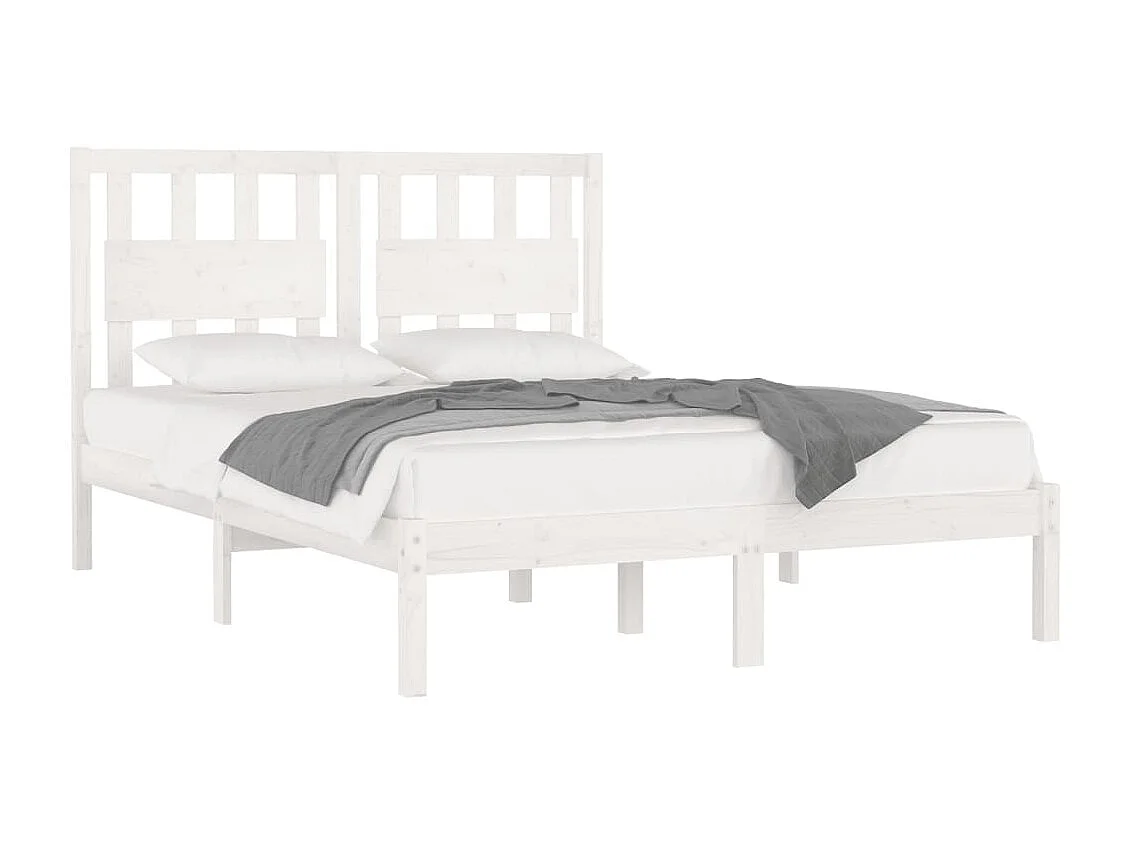 Lit-180x200 cm Blanc Bois de pin massif Super King EGGB77531